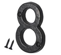 Sisi UK Antique Black Door Number Screw On 3 Inch Cast Iron Elegant & Bold Numerals For All Door Types Wooden Upvc & Composite (Number 8)