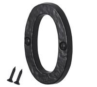 Sisi UK Antique Black Door Number Screw On 3 Inch Cast Iron Elegant & Bold Numerals For All Door Types Wooden Upvc & Composite (Number 0)