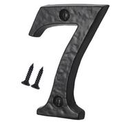 Sisi UK Antique Black Door Number Screw On 3 Inch Cast Iron Elegant & Bold Numerals For All Door Types Wooden Upvc & Composite (Number 7)
