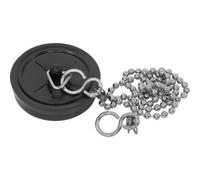 Sisi UK Black Basin Plug 44mm Rubber Bath Sink Plug With 18 Inch Chrome Chain For Kitchen Bathroom Laundry Sink And Bath Plugholes