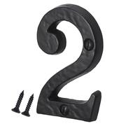 SISI UK® Black Cast Iron Numbers Front House Door Numbers with Antique Finish 3'' with Screws (Number 2)