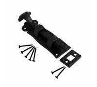 Sisi UK Black Door Bolt Necked 100mm Cast Iron Ornate Antique Fish Tail Bolt For Gates & Doors Durable Iron Door Bolt With Cranked Lock X1