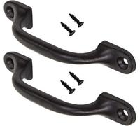 Sisi UK Black Door Bow Pull Handles 4Inch Sliding Barn Door Handle Retro Bow Shaped Garden Gate Garage Shed Cabinet Grab Handles (2 Pcs)