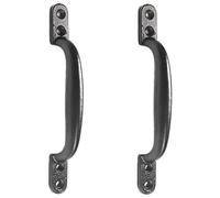 SISI UK Black Door Bows Pull Handles 6-Inch/150mm Sliding Barn Door Handle Retro Bow Shaped Garden Gate Garage Shed Cabinets Door Grab Handles with Screws Pack of 2.