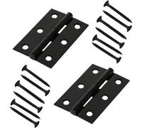 Sisi UK Black Folding Butt Hinges 3" Heavy Duty Mild Steel Internal & External Timber Door Hinges Square Corners Black Powder Coated X 2Pc