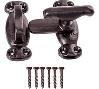 SISI UK Black Latch Fastener Thumb Turn Catch Latch Cabinet Catch Showcase Fastener Hinge Door Accessories Antique Finish With Screws