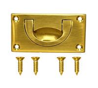 Sisi UK Brass Flush Door Pull Handle 70mm Polished Brass Recessed Cabinet Handle Sliding Door Cupboard Wardrobe Window Face Fix