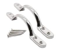 SISI UK Chrome 5 Inch Pull Handle 127mm Bow Handle Pack of 2 | 2 chrome bow pull handles, 127mm overall length, with screws for compatible sash windows, drawers, cabinets and cupboards.