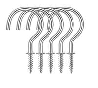 SISI UK Chrome Plated Shouldered Mug Cup Hooks 50mm (2 inch) Cup Hook Metal Ceiling Hooks Multipurpose Screw-in Wall Hooks for Hanging Kitchen Utensils for Indoor & Outdoor 10PCS.