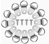 Sisi UK D Ring Picture Hangers With Screws Pack Of 10 Nickel Plated Canvas Hooks Wall Bracket Hangers For Photo Frame Mirror Artwork