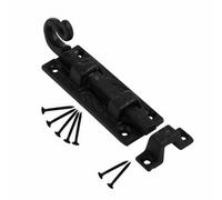 Sisi UK Door Bolt Straight Curly Tail 75mm Antique Black Cast Iron Slide Bolt Barrel Bolt Latch Gates Doors Sheds Barns Bedroom Bathroomx1