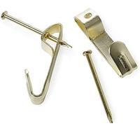 SISI UK® Electro Brassed Single Picture Hook with Pin - Small (Pack of 10)
