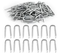 Sisi UK Galvanized U Nails Rust Resistant Fence Staples For Chicken Wire Mesh Fences Wooven Fencing Netting 25mm (50 Pack)