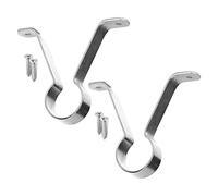SISI UK Hanging Rod Wardrobe Rail Bracket Supports, Chrome, Pack of 2, Fits 19mm Rail, Wall Mount, Stainless Steel Frame