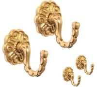 SISI UK Modern & Classic Designs Screw In Tassel Hold Rosette Hook Brass Curtain Tie Back Hooks For Curtains Clothes Coat Hanger Hook X 4