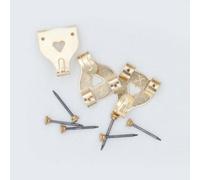 Sisi UK No 3 Picture Hooks Brassed Pack Of 3 With Brass Head Tempered Steel Pins For Photo Frame Wall Hanging