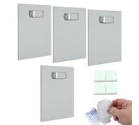 Sisi UK Panel Hanging Plates Easy Level 100mm X 100mm Pack Of 4 Self Adhesive Picture Frame Print Mounting Kit With Bumpers And Wipe