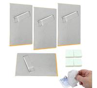 Sisi UK Panel Hanging Plates Easy Level 80mm X 60mm Pack Of 4 Self Adhesive Picture Frame Print Mounting Kit With Bumpers And Wipe