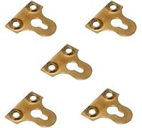 SISI UK Picture Hanging Plates Mirror Glass Frame Hanging 25mm Slotted Fixing Plates Brass Secure Flat Picture Frame Hanger Bracket 10Pc