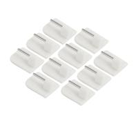 SISI UK Plastic Self Adhesive Hooks for Net Rods - Strong Stick-On Holders, No-Drill Window Mount Brackets for Light Fabrics (White) (Pack of 10)