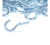 SISI UK Polished Chrome Cup Hooks 15mm Small Metal Dresser Screw in Hooks Multipurpose Metal Screw-in Wall Hooks for Hanging Plants, Cups, Kitchen Hooks, Utensils, Indoor & Outdoor Use Pack of 100.