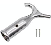 SISI UK Polished Chrome Sash Window Pole Hook Pack of 1 Blind Pole Hook Fan Sky Light Loft Hatch Attic Boat Blinds Hooks Window Hardware with Matching Screws.