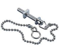 Sisi UK Replacement Chrome Sink Basin Bath Ball Plug Chain & Stay 18Inch With S Hook End 45Cm Chain Bath Plug Waste & Overflow Kitchen