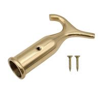 SISI UK Sash Window Pole Hook Brass Plated Blind Pole Hook Fan Sky Light Loft Hatch Attic Boat Blinds Hooks Window Hardware with Matching Screws Pack of 1.