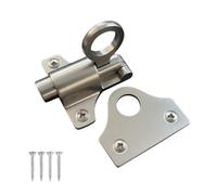 SISI UK Satin Chrome Fanlight Window Catch 60mm Security Pull Ring Spring Bounce Door Bolt Latch Lock for Window Cupboard Cabinet Wardrobe Pack of 1
