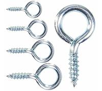 SISI UK Screw in Eye Bolt Hooks 45mm Zinc Plated Eye Screws for Picture Frame Vine Loop Hook Wall Hanger Anti-Rust Hammock Hooks for Tie-Downs Pack of 20.