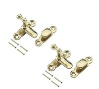 Sisi UK Showcase Type Catch Polished Brass 40mm Door Turn Catches Cupboard Cabinet Wardrobe Door Catch Lock Gate Hinge for Door with Fixing Screws Pack of 2