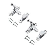 Sisi UK Showcase Type Catch Polished Chrome 40mm Door Turn Catches Cupboard Cabinet Wardrobe Door Catch Lock Gate Hinge for Door with Fixing Screws Pack of 2