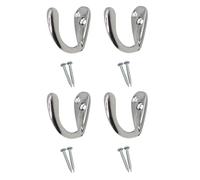 SISI UK Single Robe Hat and Coat Hook Silver Plated Coat Dress Robe & Bath Towel Hook for Bathroom Bedroom Kitchen Office Hat Scarf Robe & Bag Pack of 4.