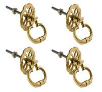SISI UK Solid Brass Vintage Ring Pull Handle 38mm Antique Drawer & Cabinet Knob for Furniture, Kitchen Cupboard & Doors Pack of 4