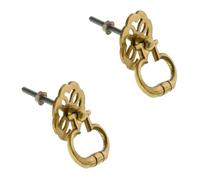 SISI UK Solid Brass Vintage Ring Pull Handle 38mm Antique Drawer & Cabinet Knob for Furniture, Kitchen Cupboard & Doors Pack of 2