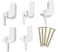 SISI UK Sologlyde Curtain Track Leverlock White Brackets Lever-Lock Rail Track Bracket Windows Curtain Track Shower Curtain Pack Of 5