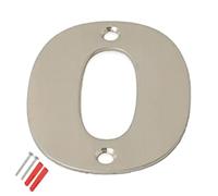 SISI UK® Stainless Steel Front House Door Numbers with Brushed Finish 3'' with Screws (Number 0)