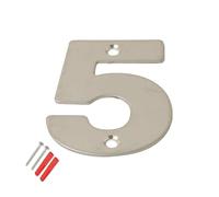 SISI UK® Stainless Steel Front House Door Numbers with Brushed Finish 3'' with Screws (Number 5)