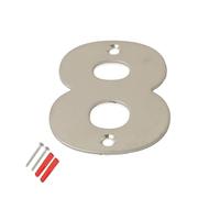 SISI UK® Stainless Steel Front House Door Numbers with Brushed Finish 3'' with Screws (Number 8)