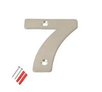 SISI UK® Stainless Steel Front House Door Numbers with Brushed Finish Large 6'' with fixings (Number 7)