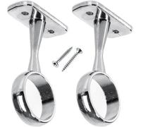 SISI UK Wardrobe Rail Centre Supports Brackets 25mm Chrome Plated Round Wardrobe Rail Centre Support For Ceiling Wardrobe With Screws X 2
