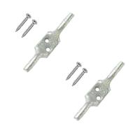 SISI UK Washing Line Cleat Hook 100mm (4 inch) Galvanised Metal Rope Tiebacks Pulley/Washing Line Cord Cleat Hook Large for Blinds Washing Lines with Fixing Screws Pack of 2