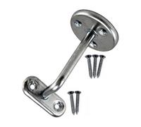 Sisi UK Zinc Plated Handrail Bracket Wall Mounted Heavy Duty Metal Stair Rail Support With Screws X 1