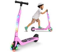 SISIGAD Electric Scooter for Kids & Teens, Ages 6-12, Adjustable Height, Light Up Wheels, Max Range 4KM, 10km/h Speed, Kick Scooter for Boys & Girls