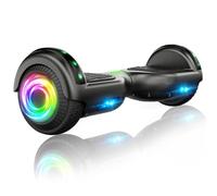 SISIGAD Offroad Hoverboard Kinder Adults with 6.5 Inches Reifen Leistungsstarke Battery Hoverboard Bluetooth Lautsprechern LED-Licht, A02, A02-Black