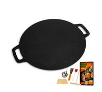SISIGOO 12-in Cast Iron Pan with 4 Dosa Pan Tools, Comal Para Tortillas, Crepe Pan Nonstick, Iron Tawa Pan for Indian Dosa, Cast Iron Griddle, non-Stick Flat Pan, Cast Iron Pizza Pan