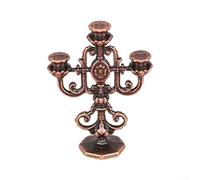 SiSinkal 1:12 Scale Metal Three-Arm Candlestick European Bronze Finish Rust-Resistant Alloy 3.3x2.5cm For Dollhouse Dining Room Diorama Collector Display