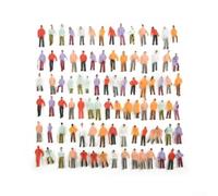SiSinkal 1:75 Scale Railway Train People Figures Model Set, Painted Plastic DIY Miniature for Model Railroad Scene Decoration, Compatible with OO Scale Layouts(100Pcs)