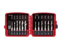 SiSinkal 13PCS Drill and Tap Bit Set with Hex Shank Adapter, HSS SAE and Metric Tapping Bits for Electric Hand Drill, Bench Drill and Screwdriver, Silver Tool Kit for Threading and Drilling Tasks