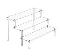 Sisinkal 2-5 Layers Transparent Acrylic Display Stand for Perfume Jewelry Collectibles Multi-Tier Storage Rack Desk Organizer(5 layers 40cm)